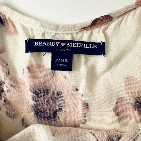 BRANDY MELVILLE Floral Sundress Pink Mauve Rose Flowers - Picture 7 of 10